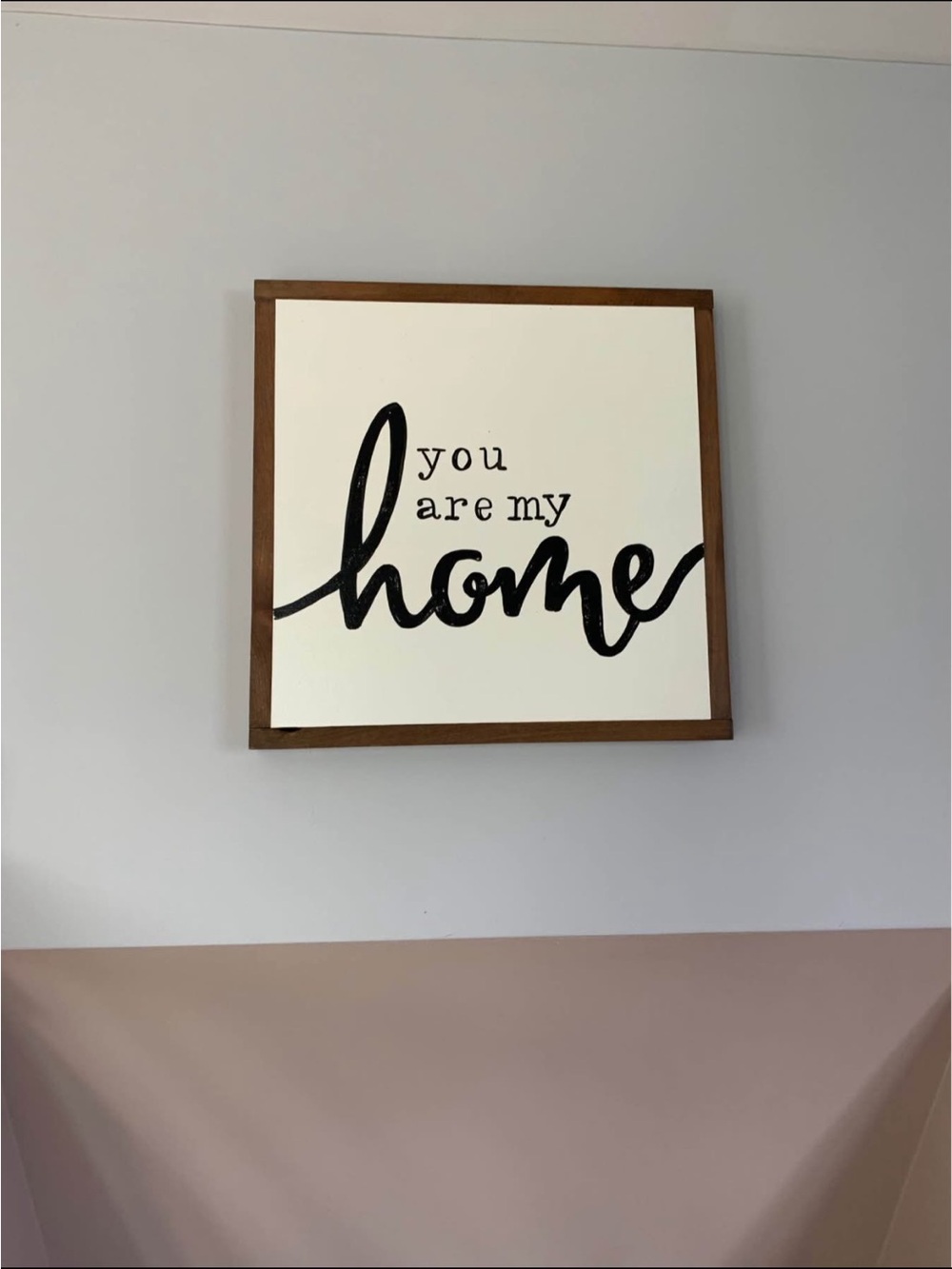 You Are My Home Wood Framed Wall Sign - Black on Cream